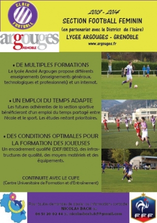 Ouverture d’une section sportive football féminin au lycée Argouges